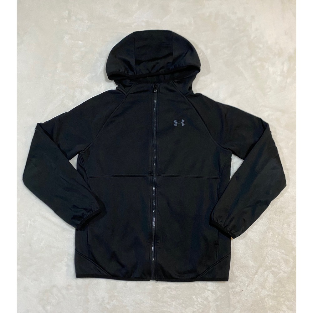 Under Armour Kids Black Full Zip Hooded Jacket Youth Large 25UJFGM10F